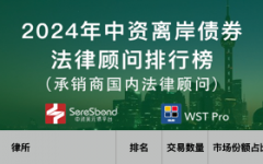 瀛和荣登2024年中资离岸债券法律顾问排行榜